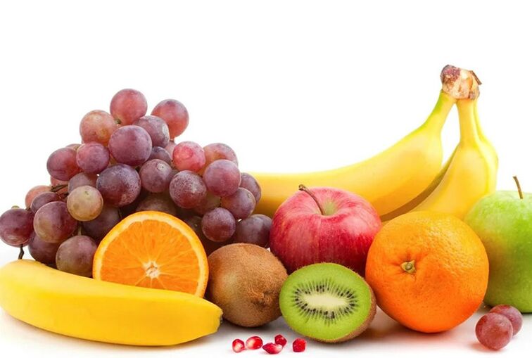Fresh fruits which form the basis of the diet during gout flares